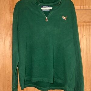 American Living Sweatshirt Men's large Green Pullover 1/4 Zip Solid